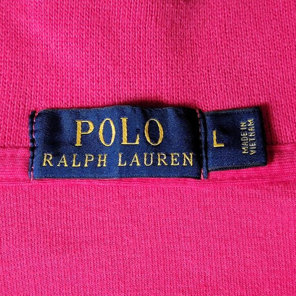 Polo Ralph Lauren Pullover Mens Large Pink 1/4 Zip Sweater Pony Mock Neck Cotton - Picture 7 of 8
